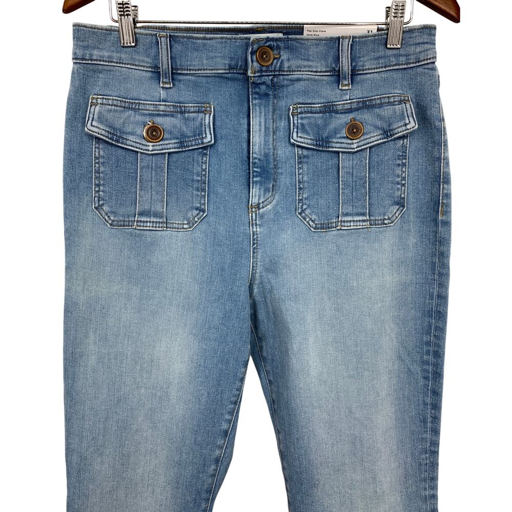 Ann Taylor Loft Jeans Women 31 Slim Flare Stretch Denim Front Pockets NWT New - Picture 2 of 7